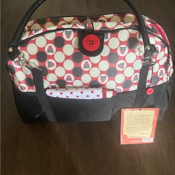 New w/tag Vintage Red Hens Diaper Bag - Picture 2 of 8